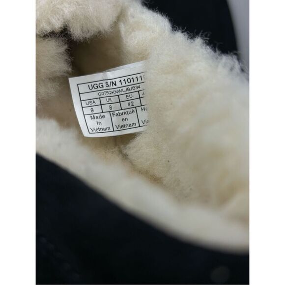 UGG Men's Ascot Suede Shearling Lining Square Toe Slipper Black Size 9 - Picture 7 of 7